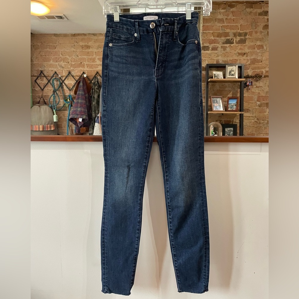 Good American Blue Straight Leg Jeans